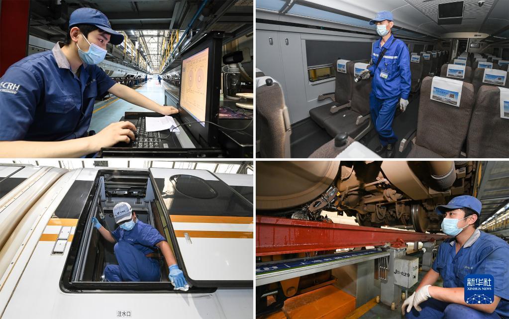 新华全媒+丨走进上海虹桥动车运用所 防疫不懈 运维不停，守护高铁动脉安全畅通